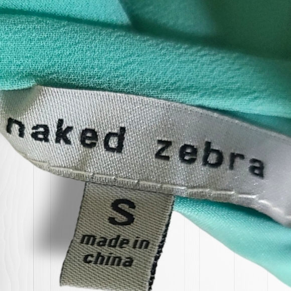 Naked Zebra Women's Mint Sheath Ruffle Halter Mini Dress Size Small - Picture 10 of 11